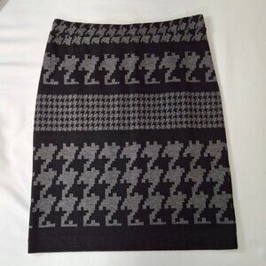 Trisisto Femme Gray/Black Houndstooth Stretch Pencil Skirt Size M